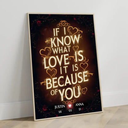 Personalisiertes Poster für Paare If I Know What Love Is Geschenk