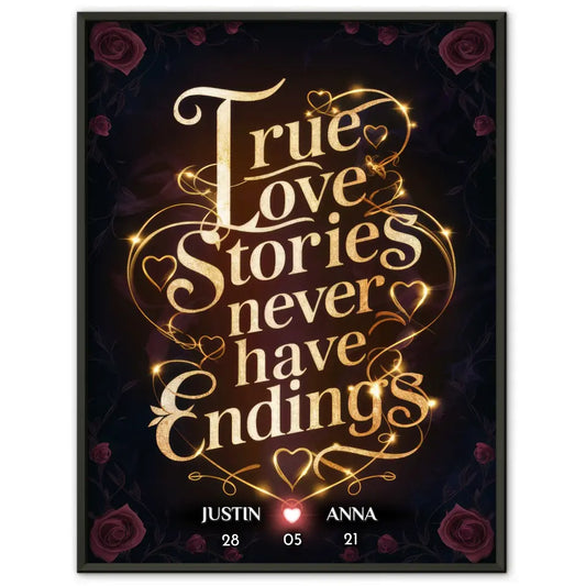 Poster Liebe Personalisiert True Love Stories Never Have Endings Paare