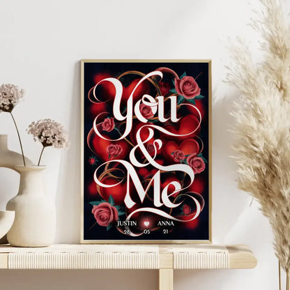 Pärchen Poster You & Me Personalisiert Verlobung Geschenk für Sie