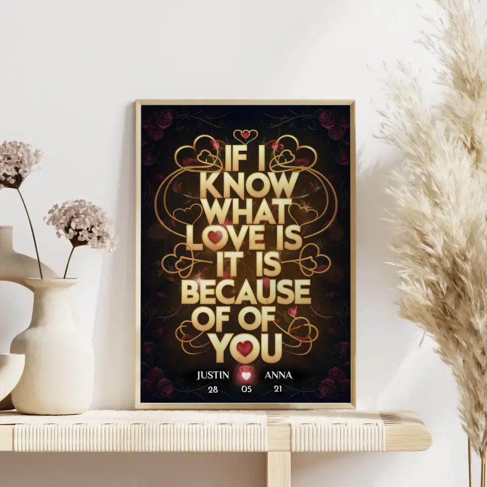 Liebesposter für Dein Schatz If I Know What Love Is Personalisiert