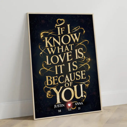 Liebes Poster If I Know What Love Is Personalisiert