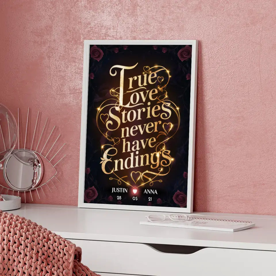 Poster Liebe Personalisiert True Love Stories Never Have Endings Paare
