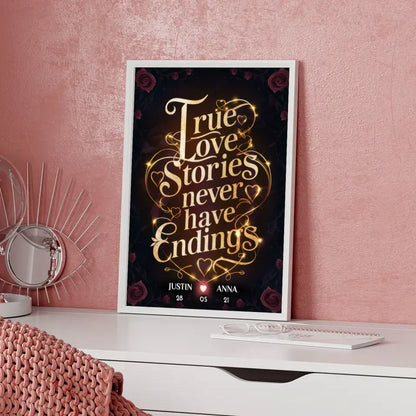 Poster Liebe Personalisiert True Love Stories Never Have Endings Paare