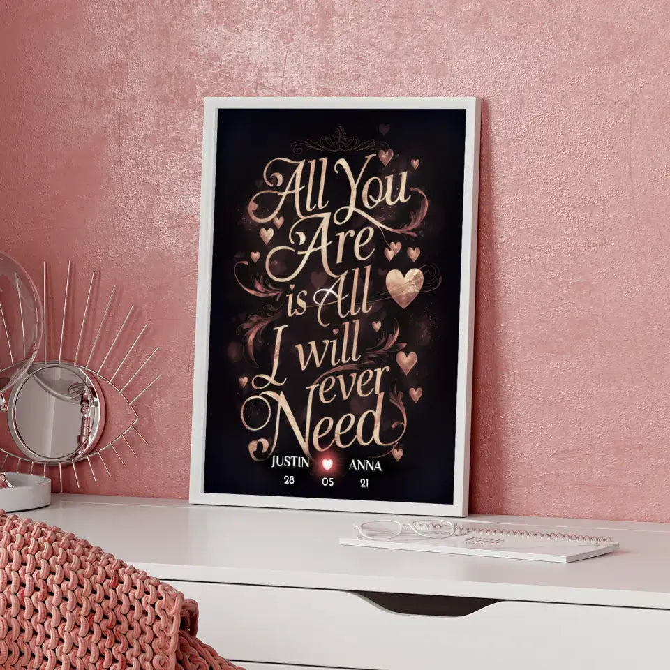 Poster personalisiert All You Are Is All I Will Ever Need 5