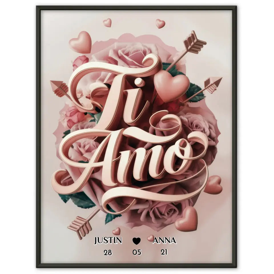 Personalisiertes Liebes Poster Ti Amo