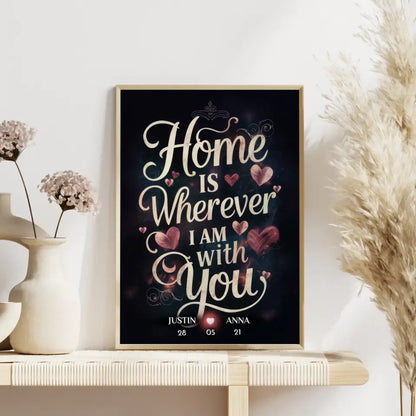 Paar Poster Home Is Wherever I Am With You personalisiert