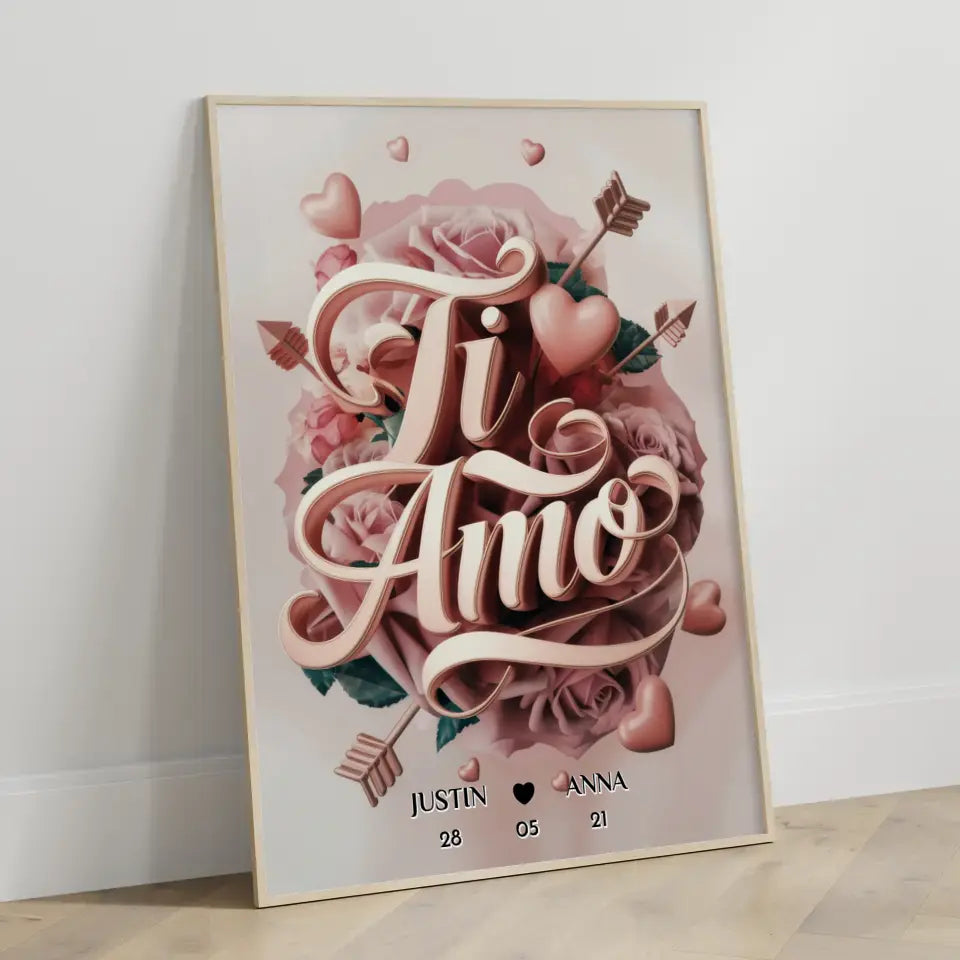 Personalisiertes Liebes Poster Ti Amo