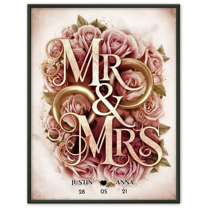 Personalisiertes Liebes Geschenk Mr & Mrs Poster