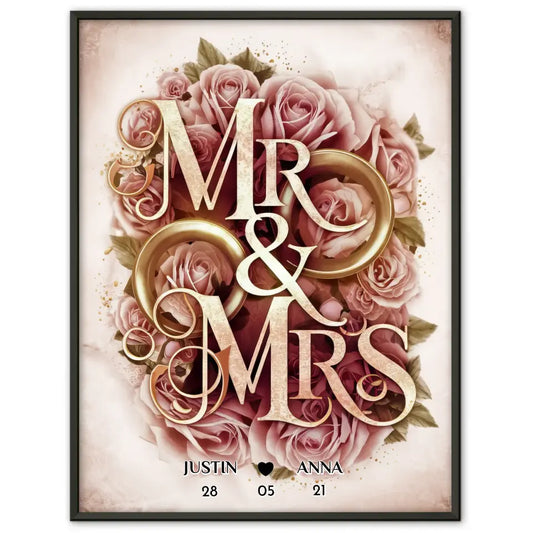 Personalisiertes Liebes Geschenk Mr & Mrs Poster