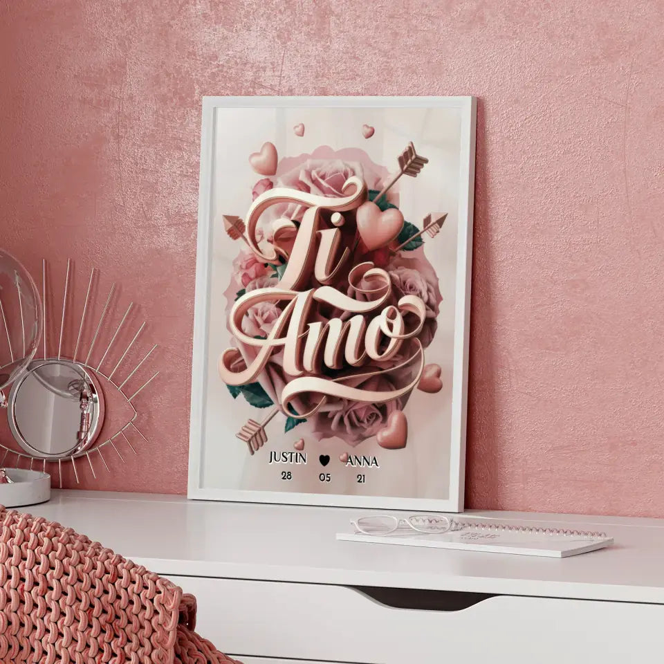 Personalisiertes Liebes Poster Ti Amo