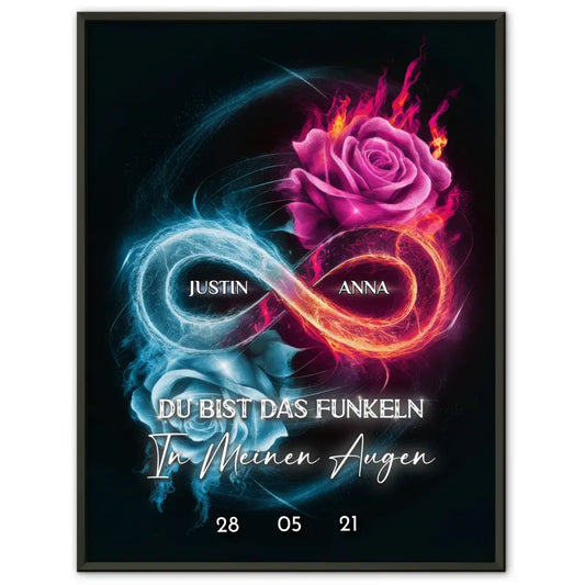 Personalisiertes Liebes Poster Unendlichkeit in Rosa & Blau mit Namen