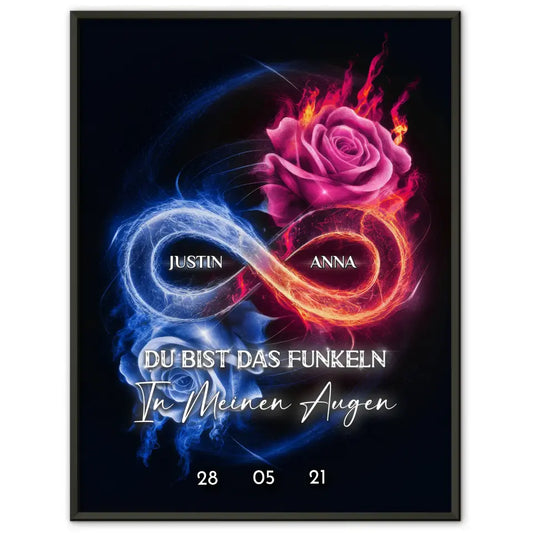 Poster Geschenk personalisiert Unendlichkeit in Pink & Blau für Paare