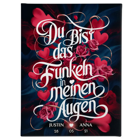 Leinwand für Freundin Du Bist Das Funkeln Leinwand Liebe personalisiert 1
