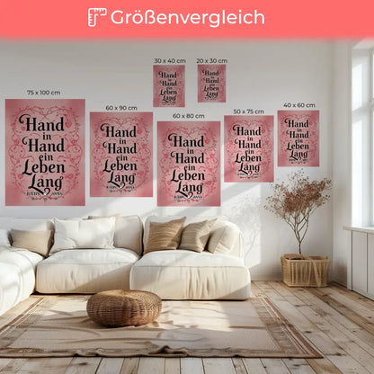 Leinwand Liebe Hand In Hand für dein Schatz Personalisiert