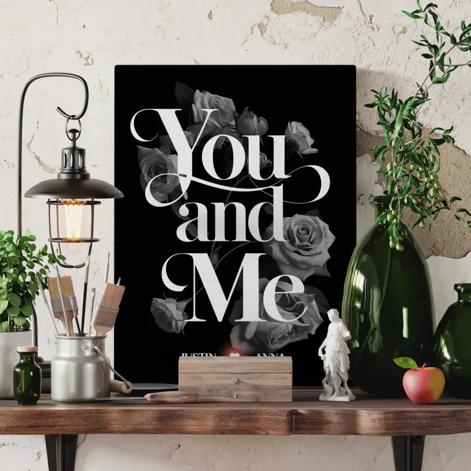 Personalisierte Paar Leinwand You And Me Love