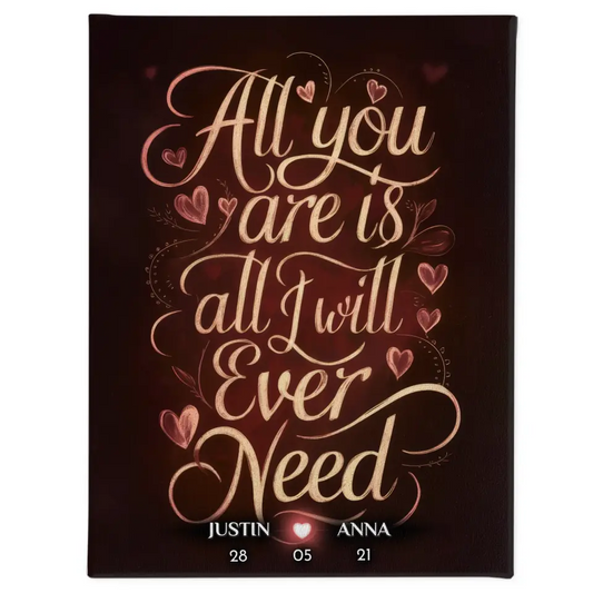Leinwand Liebe für Dein Schatz All You Are Geschenk Personalisiert 1