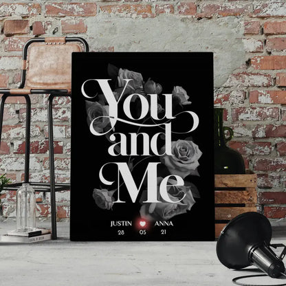 Personalisierte Paar Leinwand You And Me Love