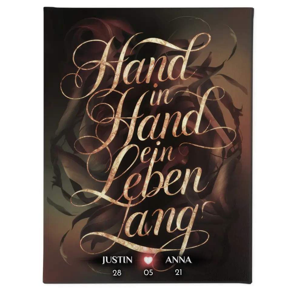 Leinwand Liebe Hand In Hand Ein Leben Lang Personalisiert