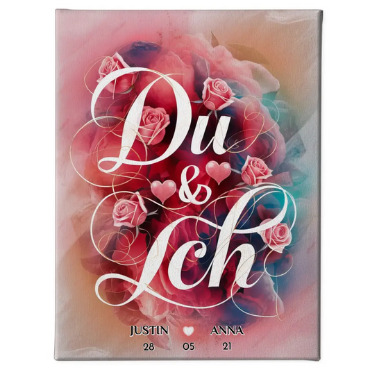 Leinwand personalisiert Du & Ich Geschenk für Freundin Leinwand Liebe 1