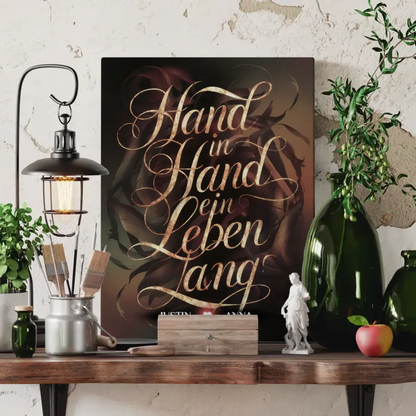 Leinwand Liebe Hand In Hand Ein Leben Lang Personalisiert