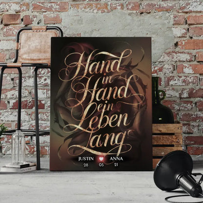 Leinwand Liebe Hand In Hand Ein Leben Lang Personalisiert