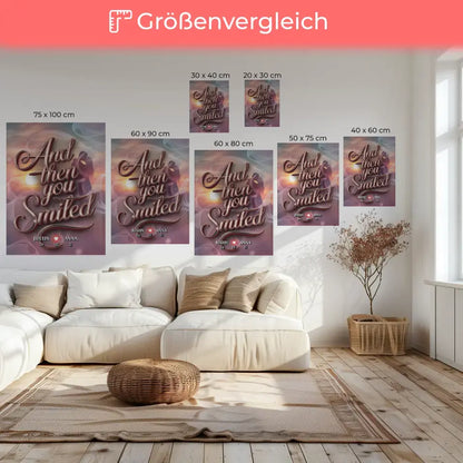 Leinwand Liebe Personalisiert And Then You Smiled für Paare