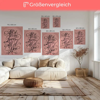 Leinwand für Paare personalisiert All Of Me Loves All Of You