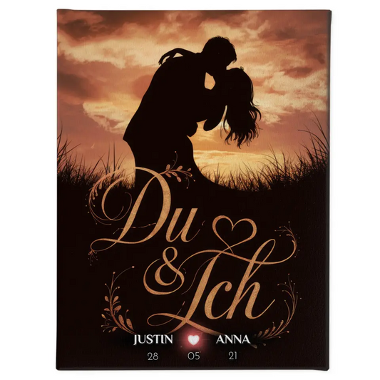 Leinwand personalisiert Du & Ich Geschenk für Sie Liebesbild 1