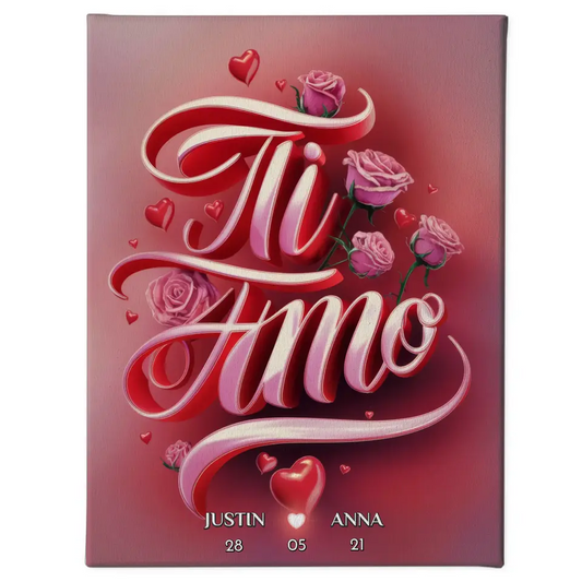 Personalisierte Paar Leinwand Ti Amo Geschenk für Sie 1