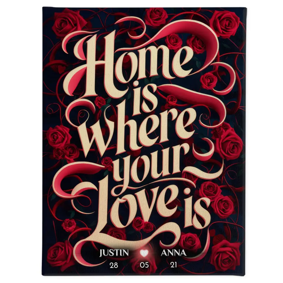 Personalisierte Leinwand Home Is Where Your Love Is