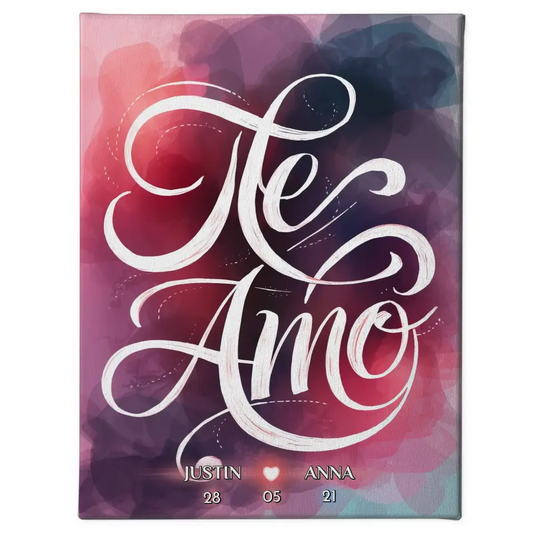 Leinwand personalisiert Te Amo Liebesbild Geschenk für Sie 1
