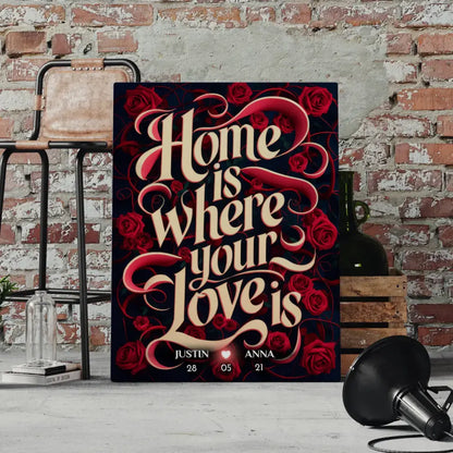 Personalisierte Leinwand Home Is Where Your Love Is