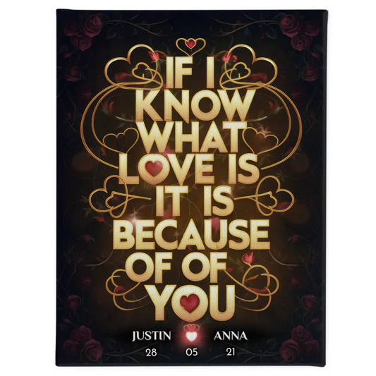 Leinwand Liebe für Dein Schatz If I Know What Love Is Personalisiert 1