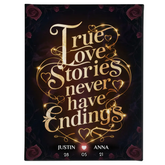 Leinwand Liebe Personalisiert True Love Stories Never Have Endings 1