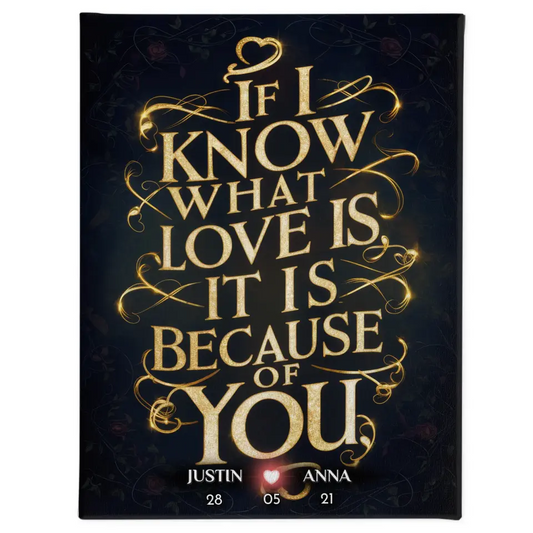 Leinwand If I Know What Love Is mit Namen und Datum Personalisiert 1