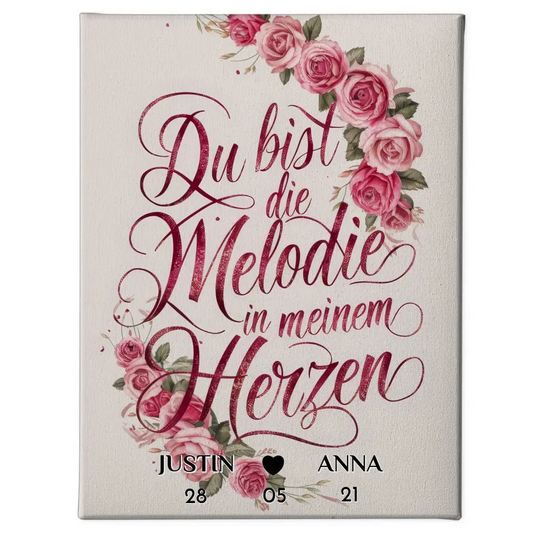 Leinwand Liebe für Dein Schatz Du Bist Die Melodie Personalisiert 1