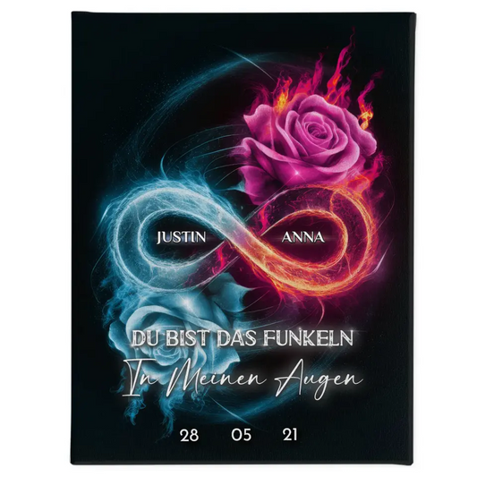 Personalisierte Leinwand Liebe Undendliche Liebe mit Namen 1