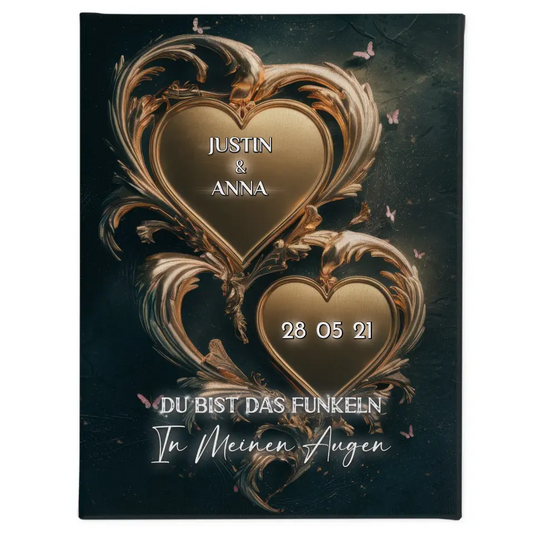 Personalisierte Leinwand für Paare Herzen Liebesbild für Sie 1