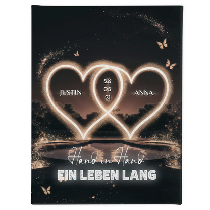 Leinwand Liebe Personalisiert Herzenlicht mit Namen Paare