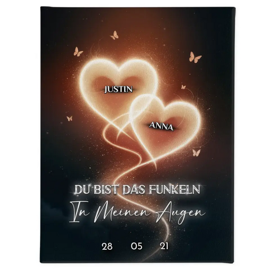 Leinwand Leuchtherz Mit Namen & Datum Personalisiert 1