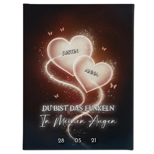 Leinwand Liebe mit Namen Leuchtherz Personalisiert 1