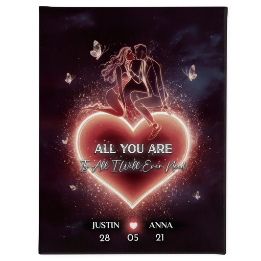 Personalisierte Leinwand Liebe mit Namen Ein Herz All You Are 1