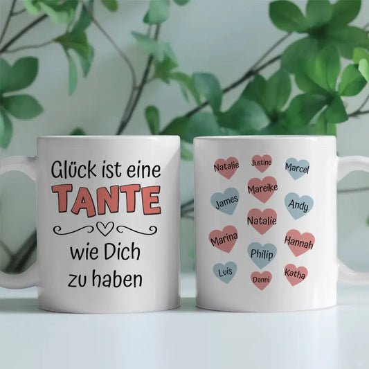 Tasse Personalisiert Glück ist eine Tante