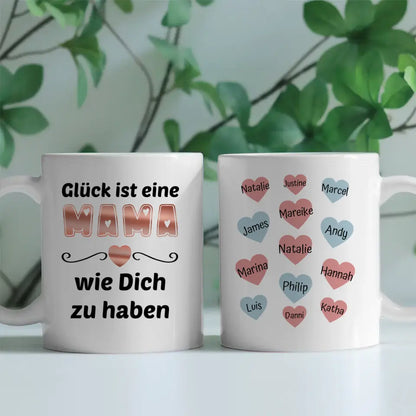 Personalisierte Tasse Glück ist eine Mama Tasse Glück