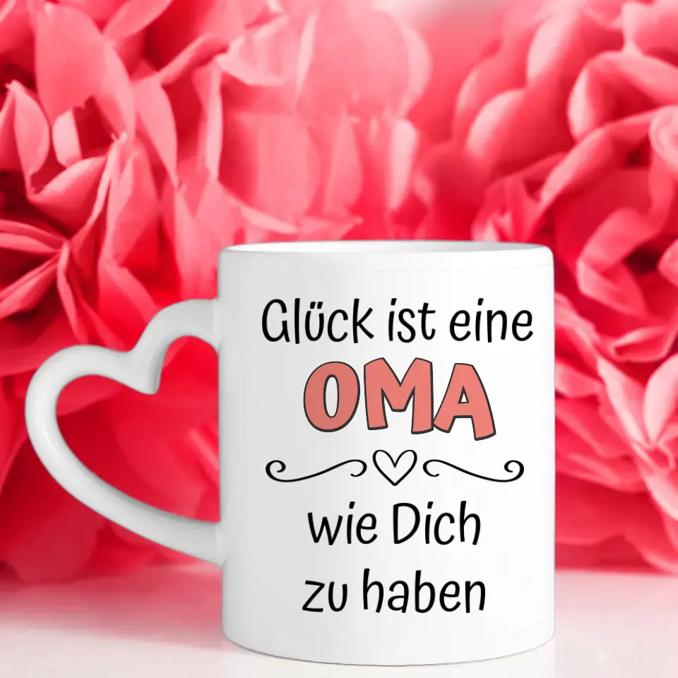 Personalisierte Tasse Glück ist eine Oma wie Du bis 13 Namen