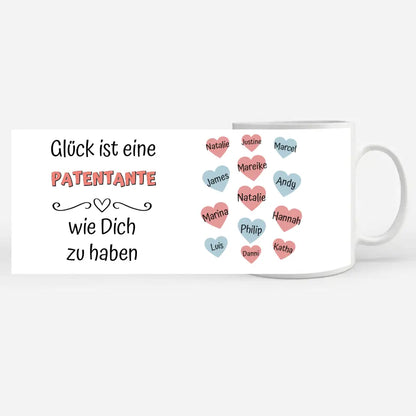 Kaffetasse Personalisiert Glück ist Patentante