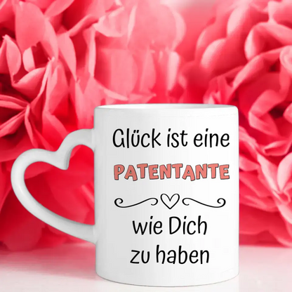 Kaffetasse Personalisiert Glück ist Patentante