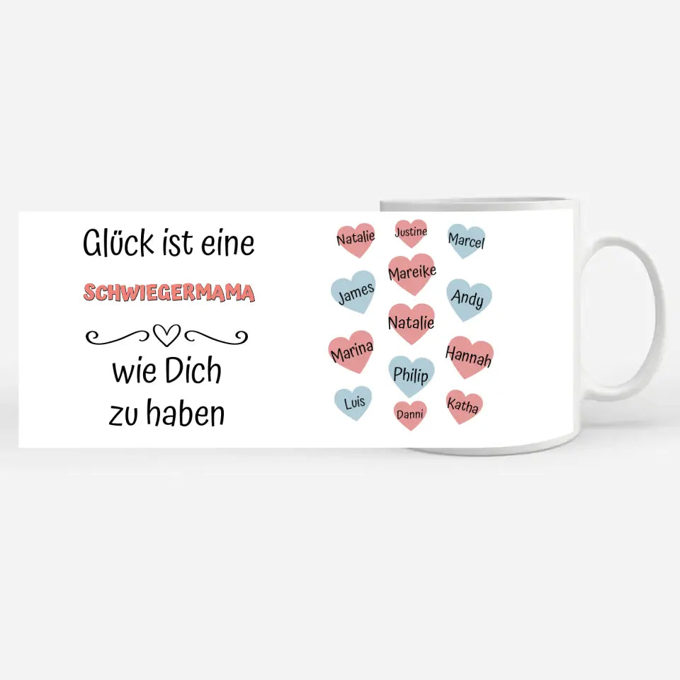 Glück ist eine Schwiegermama wie du - Personalisierte Tasse