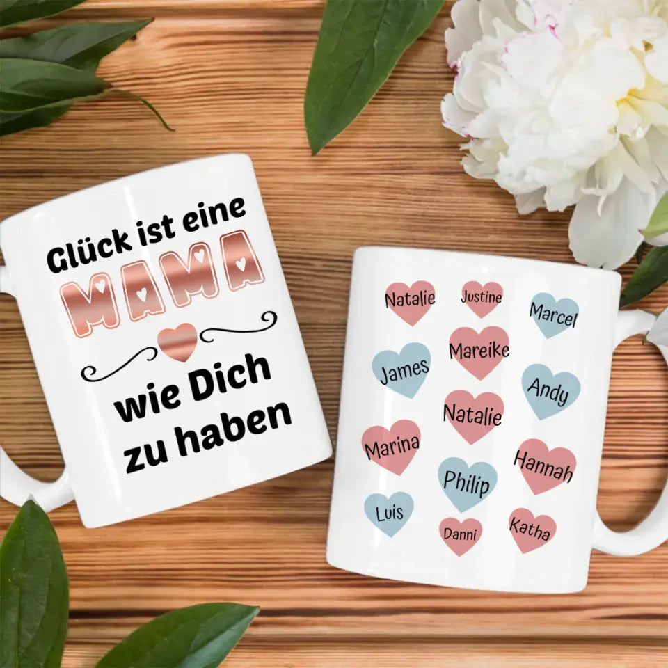 Personalisierte Tasse Glück ist eine Mama Tasse Glück