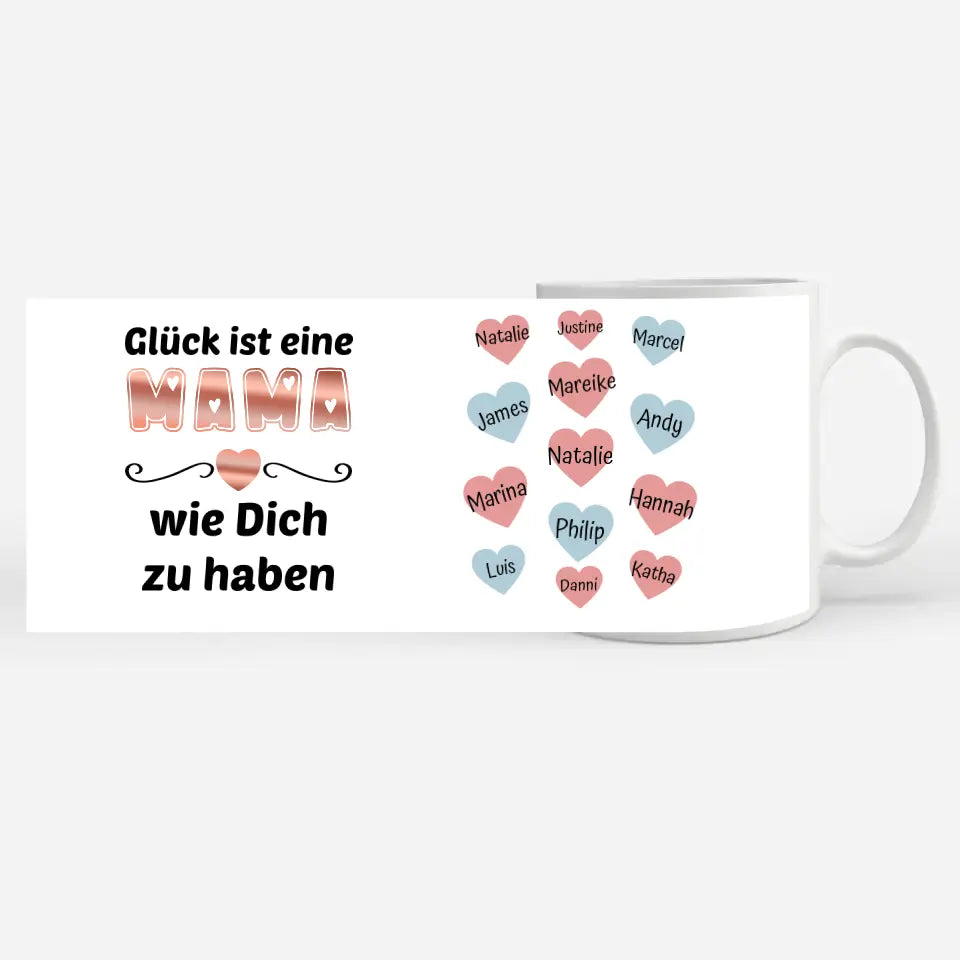 Personalisierte Tasse Glück ist eine Mama Tasse Glück